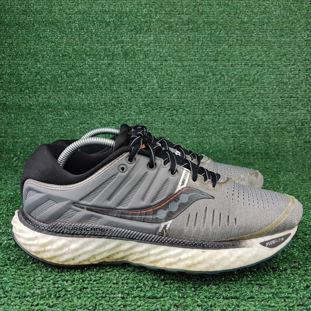 Saucony Running Shoes Mens 9 Grey Hurricane 22 S20544-25 Stability PWRRUN+ Mesh